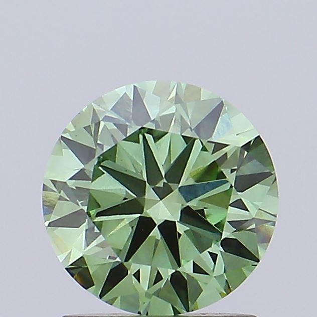 1.11 Ct. Fancy Vivid Green Round Lab Grown Diamond