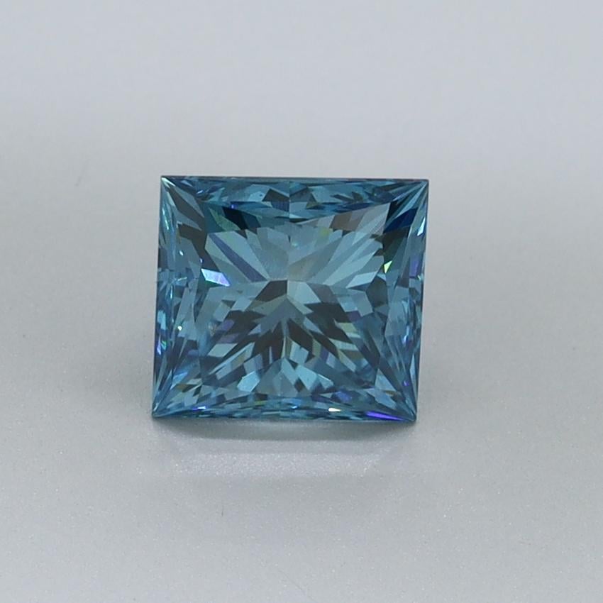 1.02 Ct. Fancy Vivid Malibu Blue Princess Lab Grown Diamond
