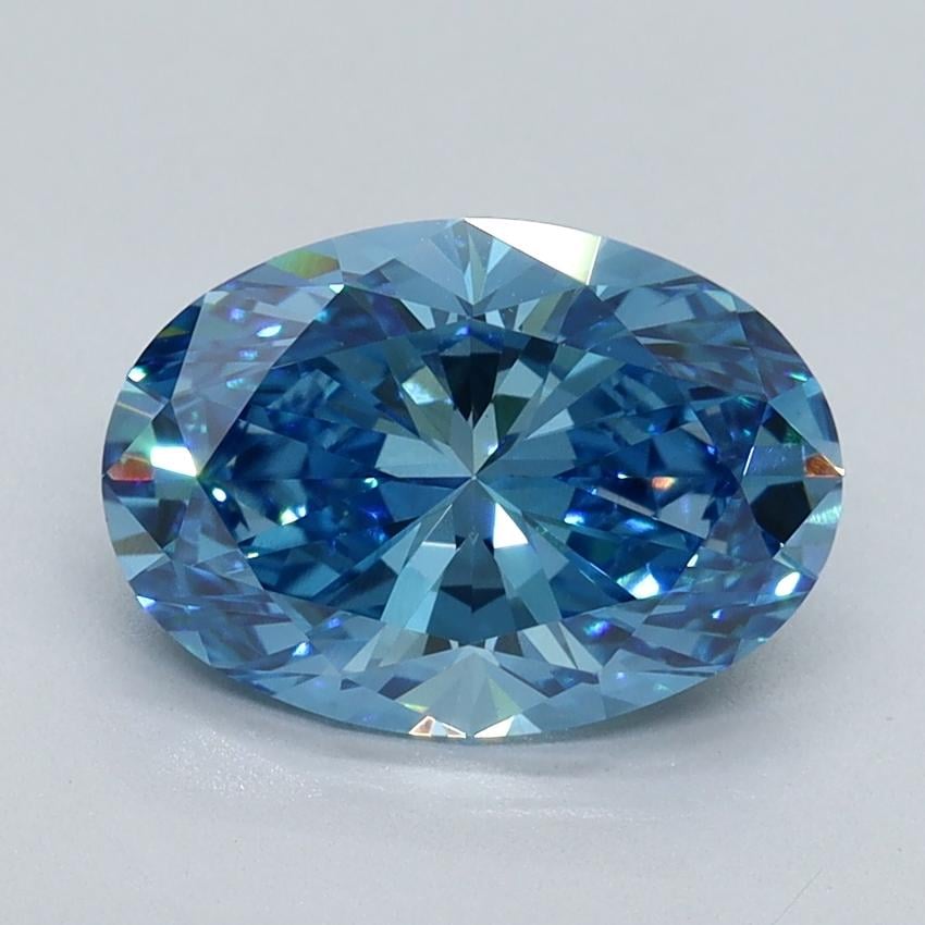 2.22 Ct. Fancy Vivid Malibu Blue Oval Lab Grown Diamond