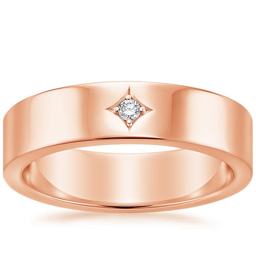 Rose gold diamond engagement ring with surprise diamond details