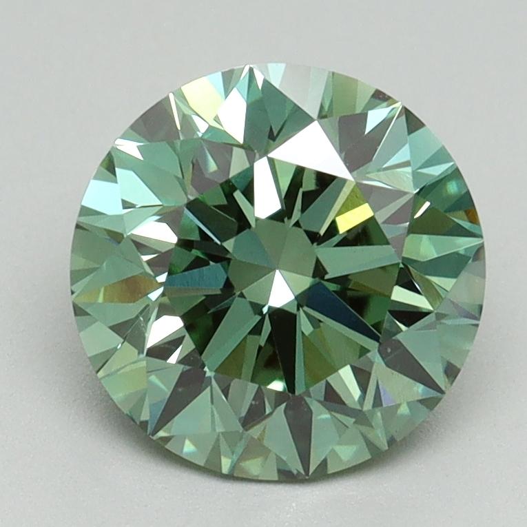 2.03 Ct. Fancy Vivid Green Round Lab Grown Diamond