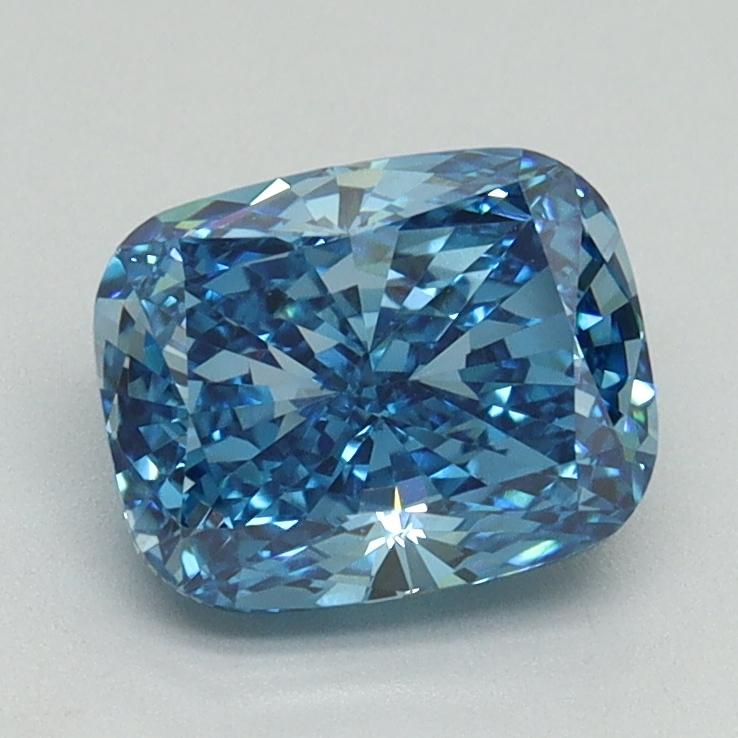 1.50 Ct. Fancy Vivid Blue Cushion Lab Grown Diamond