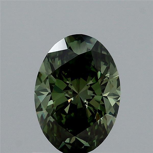 1.12 Ct. Fancy Vivid Green Oval Lab Grown Diamond