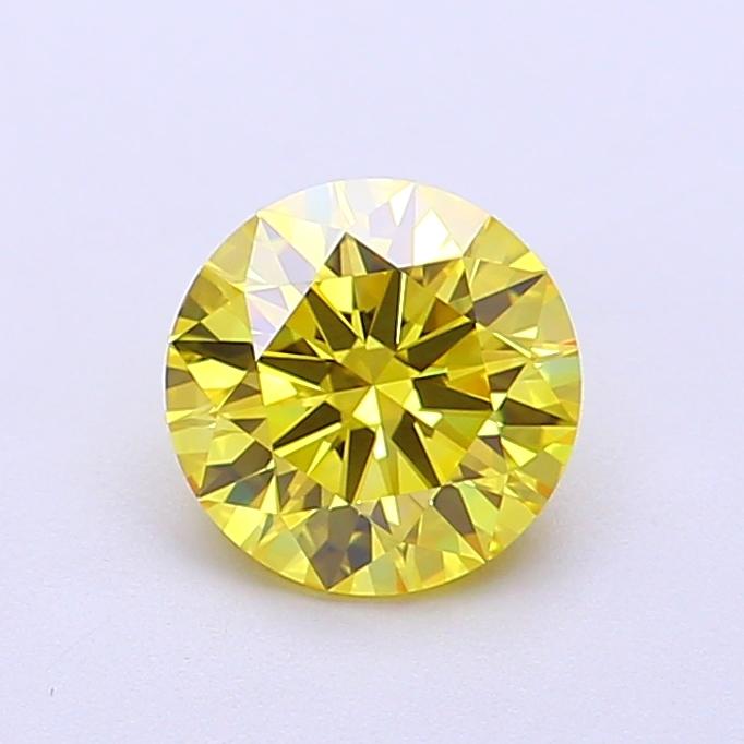 1.06 Ct. Fancy Vivid Yellow Round Lab Grown Diamond
