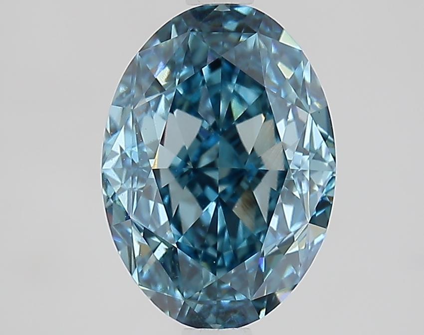 2.8 Ct. Fancy Vivid Blue Oval Lab Grown Diamond