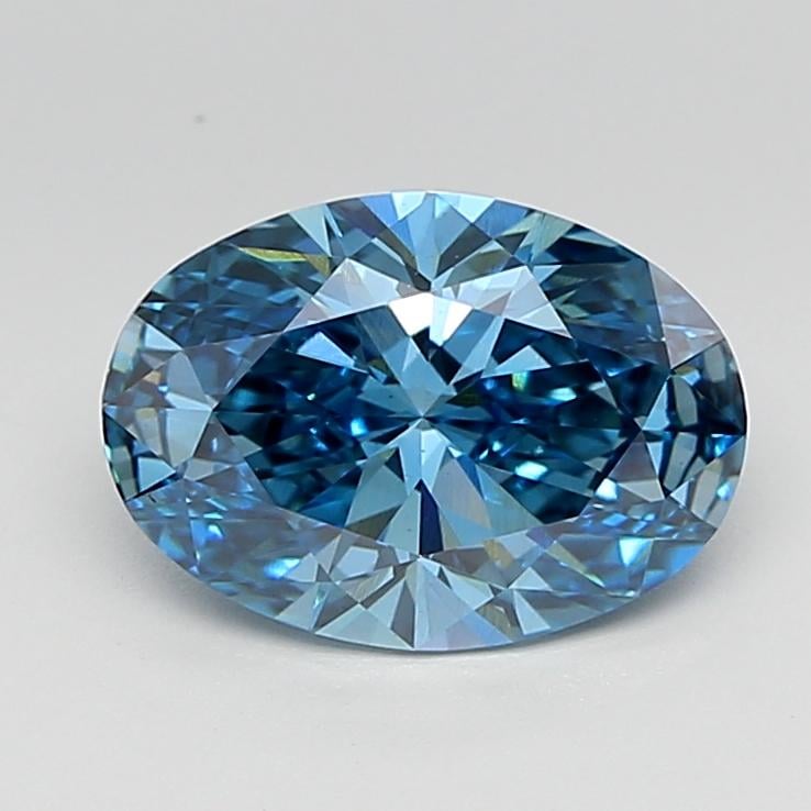 2.46 Ct. Fancy Vivid  Blue Oval Lab Grown Diamond