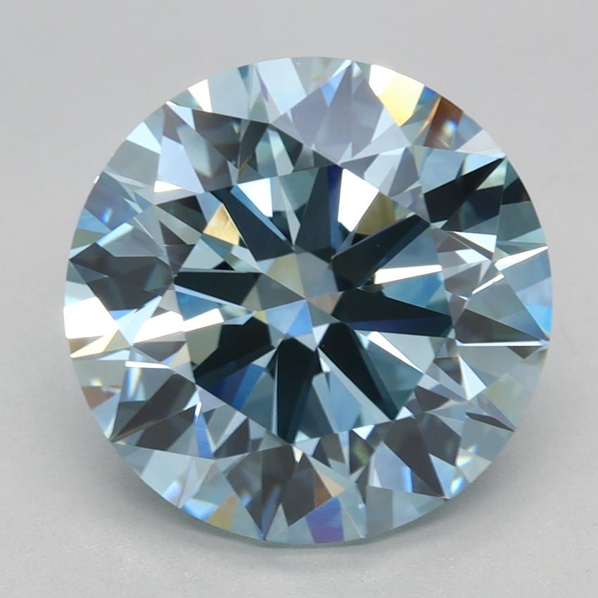 4.09 Ct. Fancy Vivid Blue Round Lab Grown Diamond