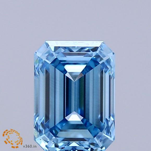 1.23 Ct. Fancy Vivid Blue Emerald Lab Grown Diamond