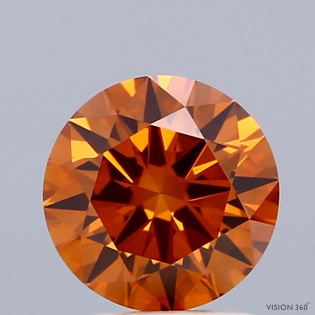 1.40 Ct. Fancy Intense Brownish Orange Round Lab Grown Diamond