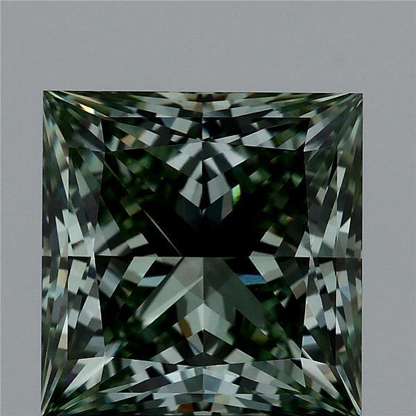 3.18 Ct. Fancy Vivid  Green Princess Lab Grown Diamond