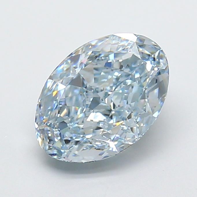 3.14 Ct. Fancy Vivid  Blue Oval Lab Grown Diamond