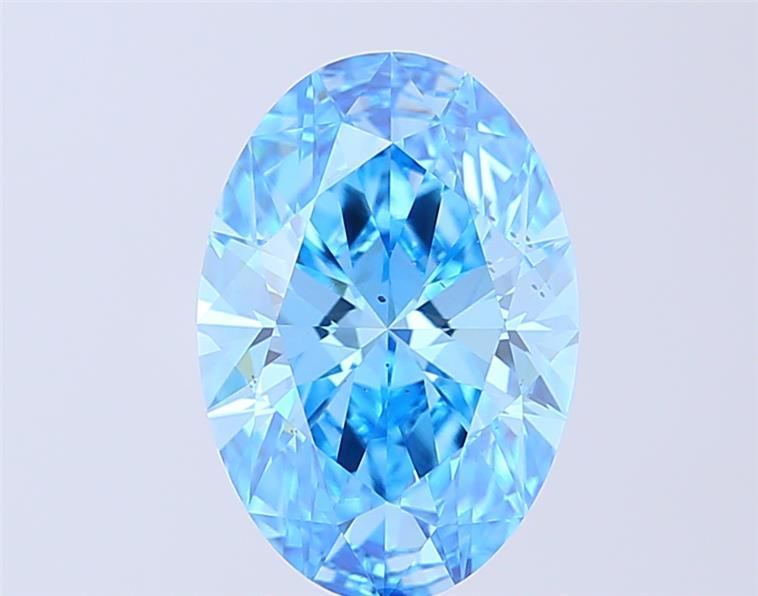 3.10 Ct. Fancy Vivid Blue Oval Lab Grown Diamond