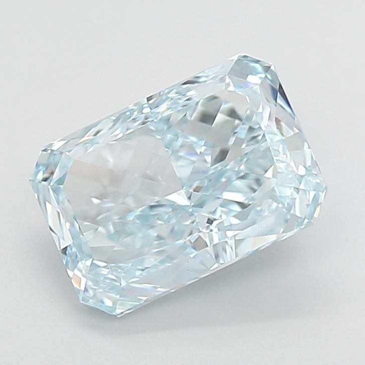 5.08 Ct. Fancy Vivid Greenish Blue Radiant Lab Grown Diamond