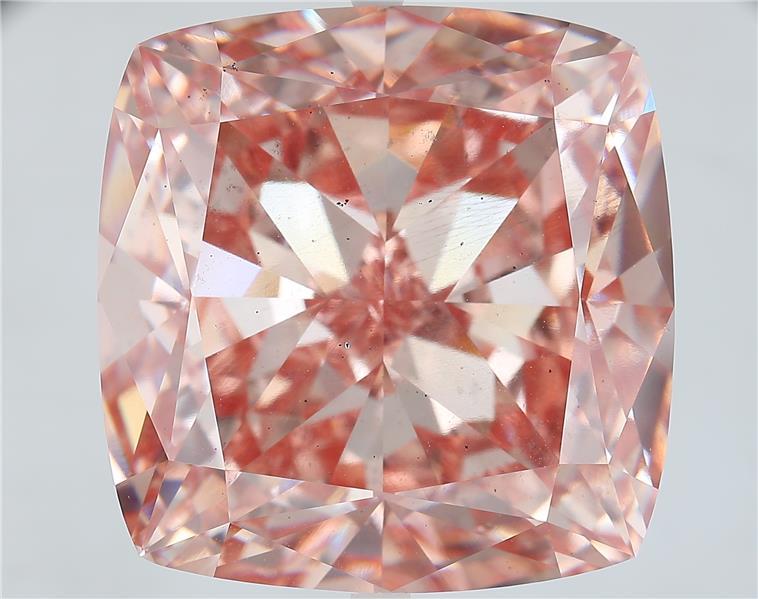 57.00 Ct. Fancy Intense Pink Cushion Lab Grown Diamond