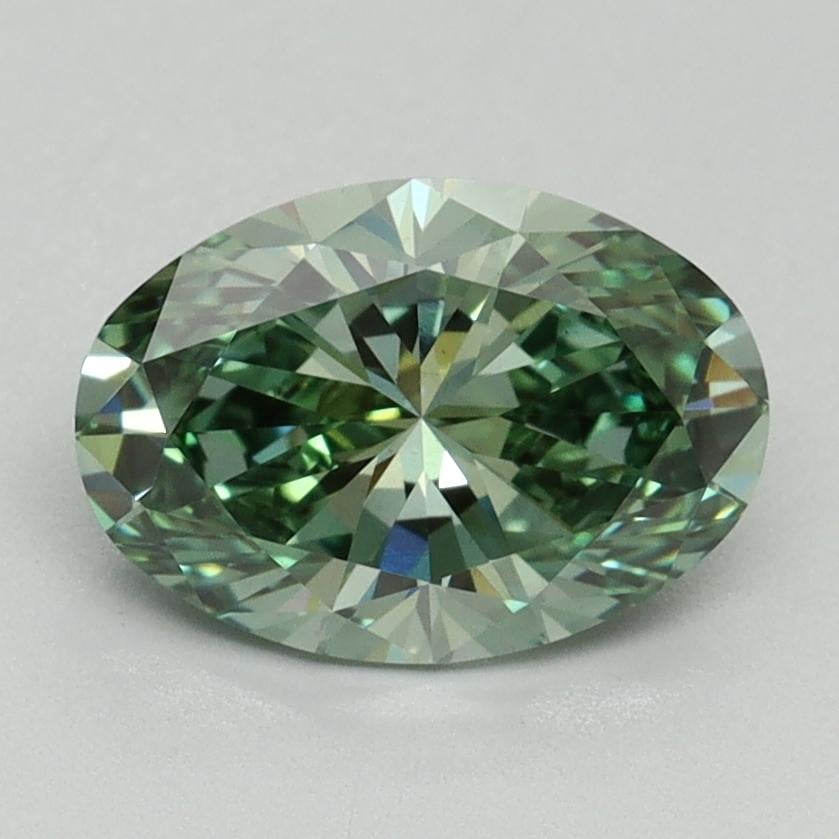 1.56 Ct. Fancy Vivid Pacific Green Oval Lab Grown Diamond