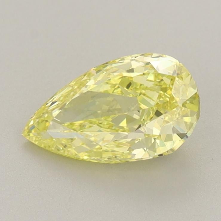 1.07 Ct. Fancy Vivid  Yellow Pear Lab Grown Diamond