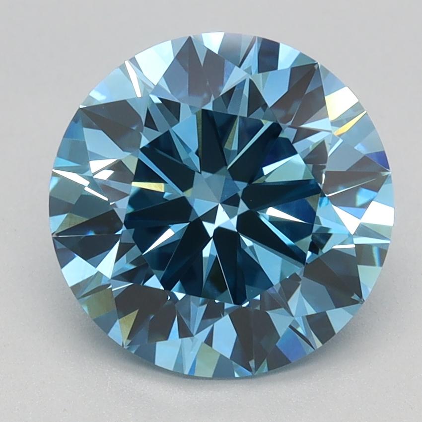 2.54 Ct. Fancy Vivid Blue Round Lab Grown Diamond