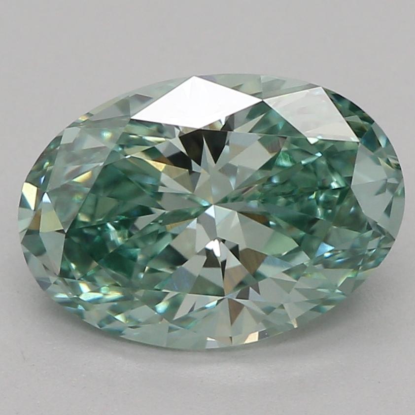 1.59 Ct. Fancy Vivid Green Oval Lab Grown Diamond