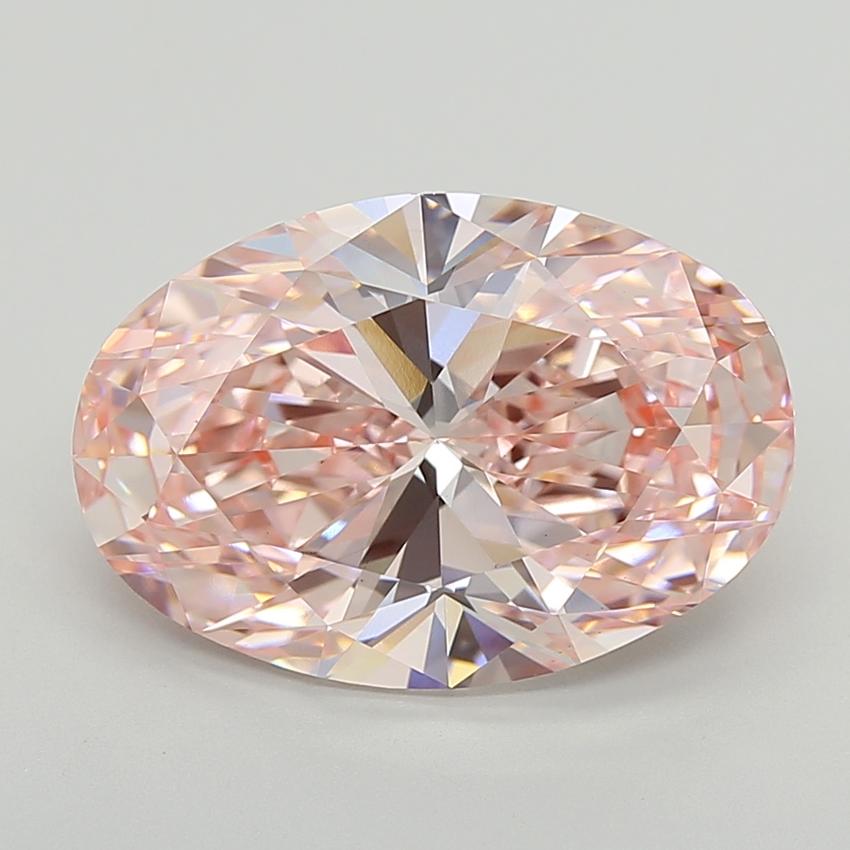 8.01 Ct. Fancy Intense  Pink Oval Lab Grown Diamond