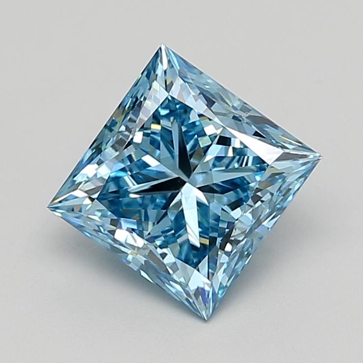 2.82 Ct. Fancy Vivid  Blue Princess Lab Grown Diamond