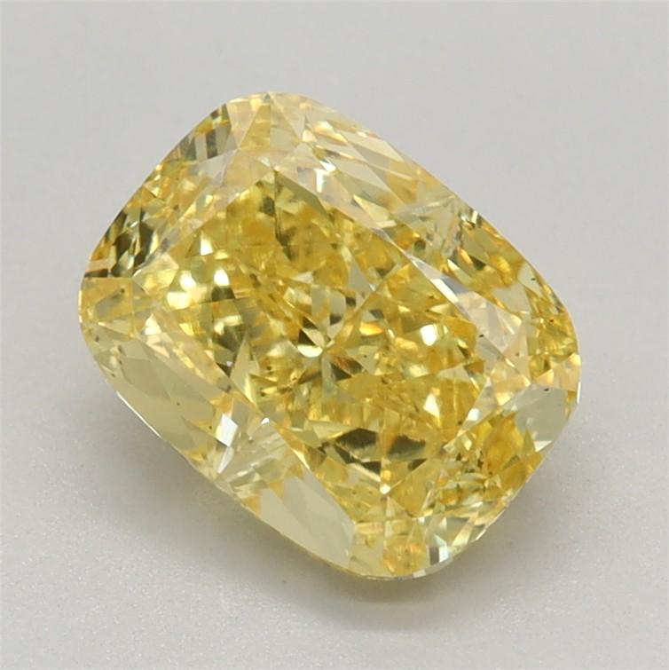 1.46 Ct. Fancy Vivid Yellow Cushion Lab Grown Diamond