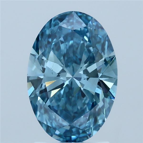 2.00 Ct. Fancy Vivid Blue Oval Lab Grown Diamond