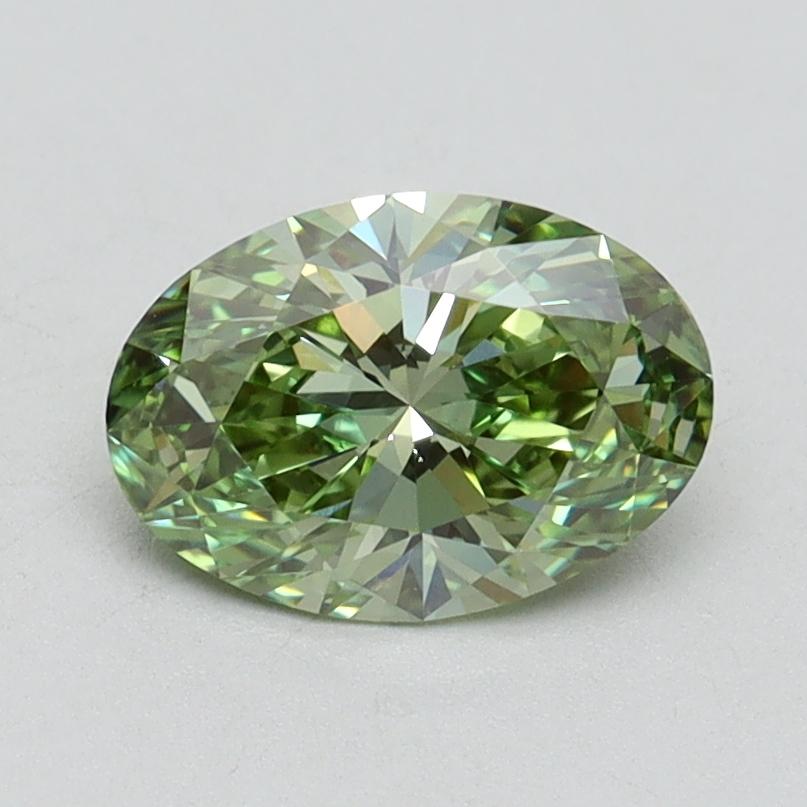 1.07 Ct. Fancy Vivid Green Oval Lab Grown Diamond