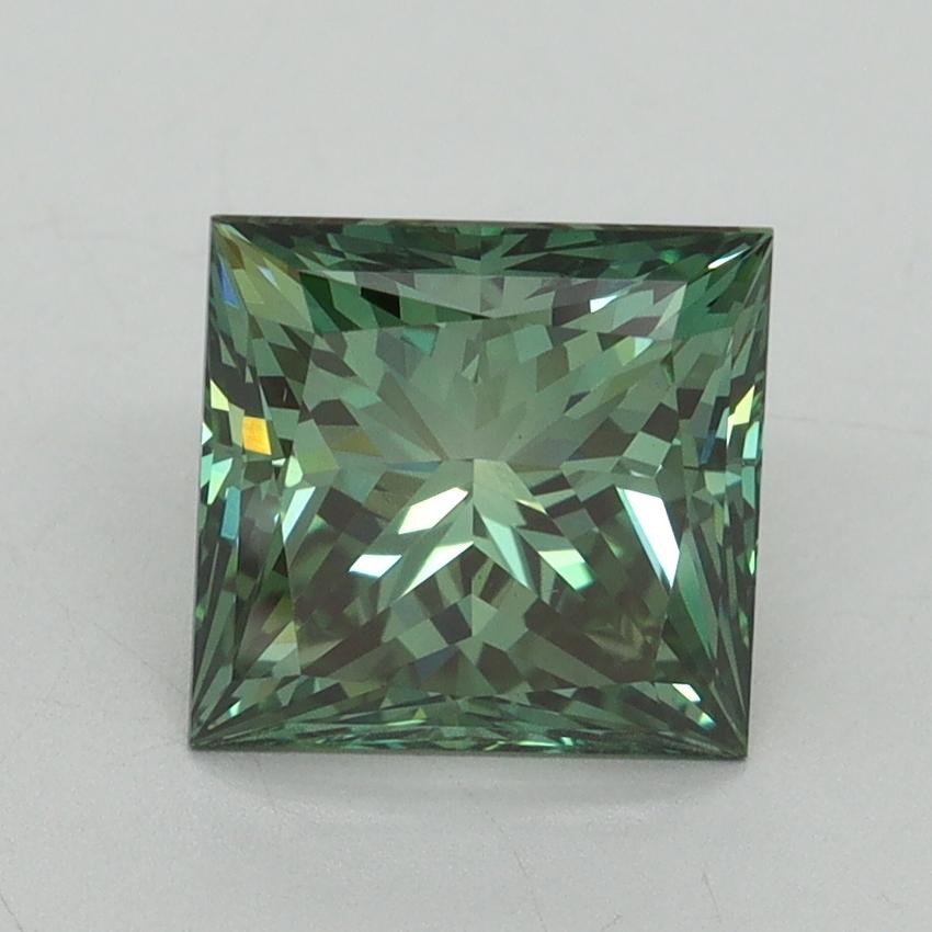 2.61 Ct. Fancy Vivid Green Princess Lab Grown Diamond