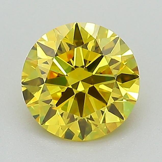 1.1 Ct. Fancy Vivid Yellow Round Lab Grown Diamond