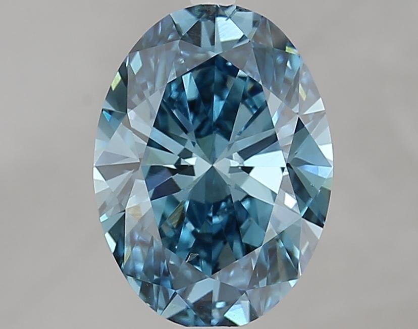 2.61 Ct. Fancy Vivid Blue Oval Lab Grown Diamond