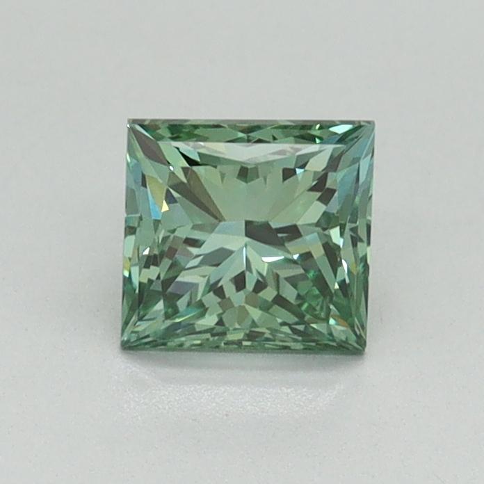 0.71 Ct. Fancy Vivid Green Princess Lab Grown Diamond