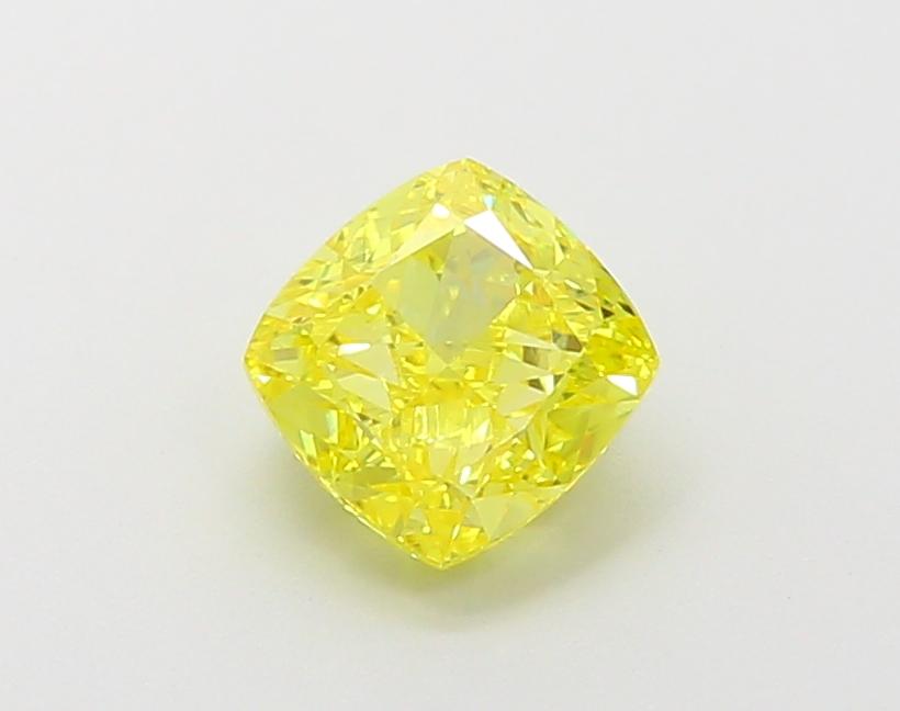 1.52 Ct. Fancy Vivid Yellow Cushion Lab Grown Diamond