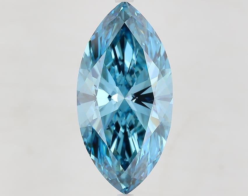 9.21 Ct. Fancy Vivid Blue Marquise Lab Grown Diamond