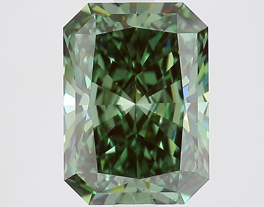 3.02 Ct. Fancy Vivid Green Radiant Lab Grown Diamond