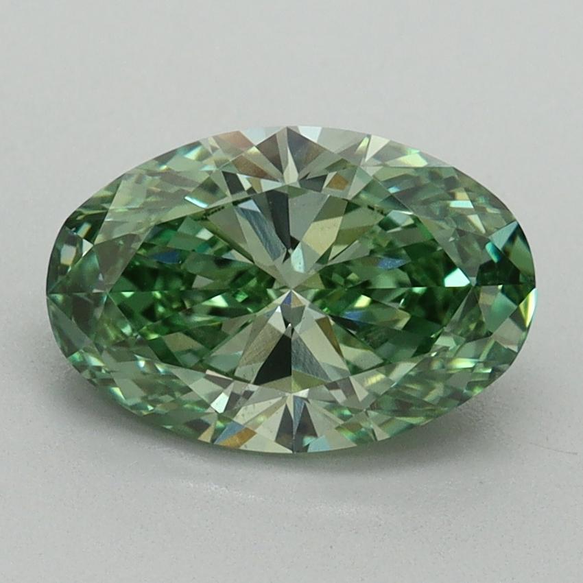 1.65 Ct. Fancy Vivid Green Oval Lab Grown Diamond