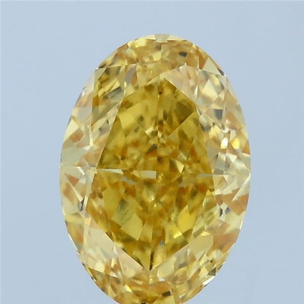 2.54 Ct. Fancy Vivid Yellow Oval Lab Grown Diamond