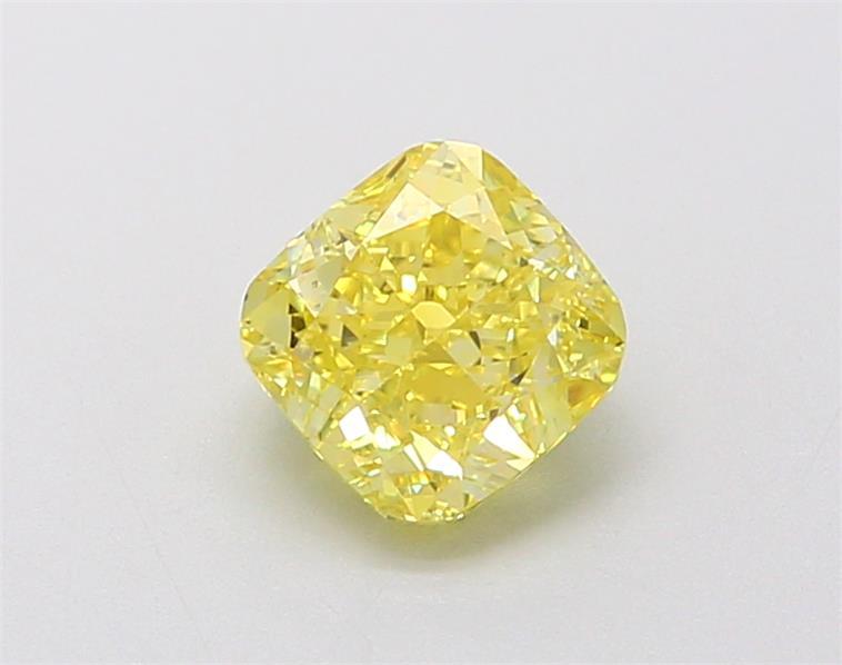 1.09 Ct. Fancy Vivid Yellow Cushion Lab Grown Diamond