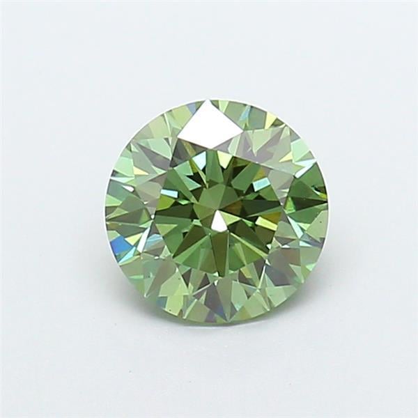 1.19 Ct. Fancy Vivid Green Round Lab Grown Diamond