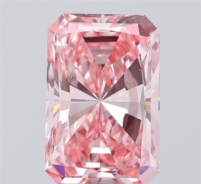 3.00 Ct. Fancy Vivid  Pink Radiant Lab Grown Diamond