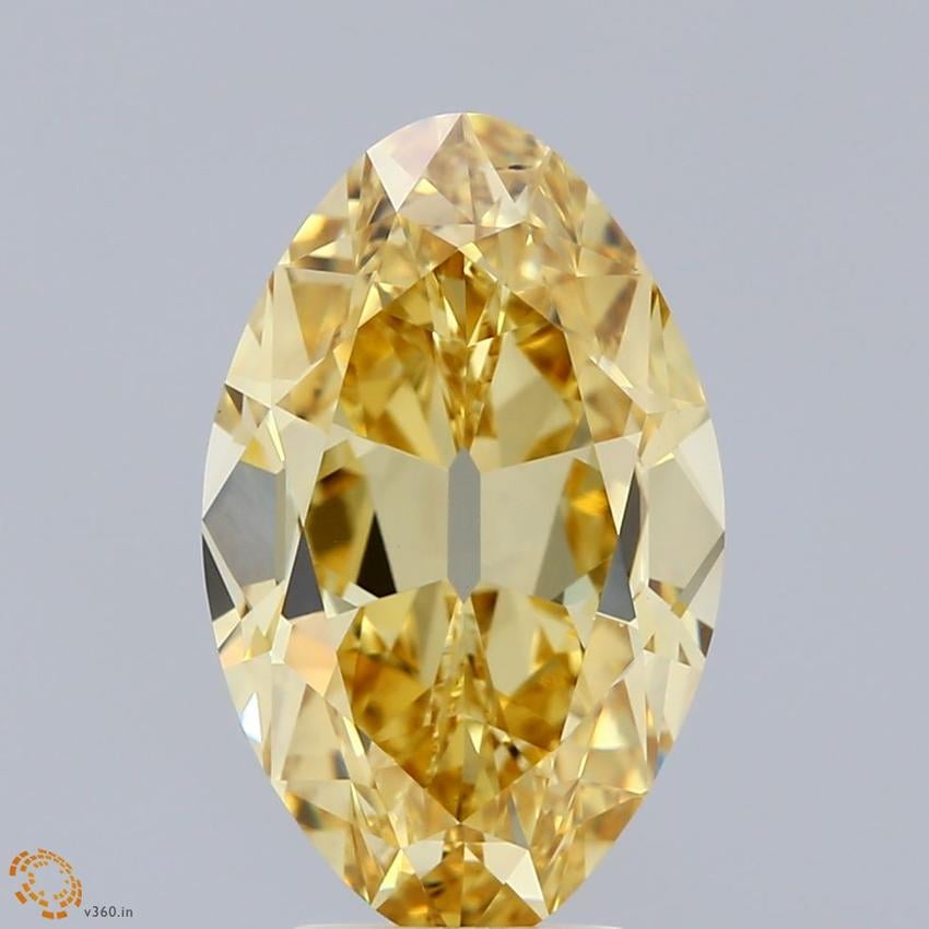 5.05 Ct. Fancy Intense Yellow Oval Lab Grown Diamond