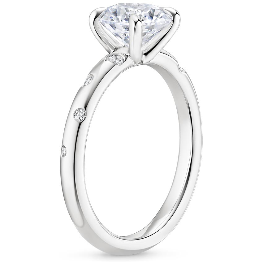 18K White Gold Corinne Diamond Ring, large side view