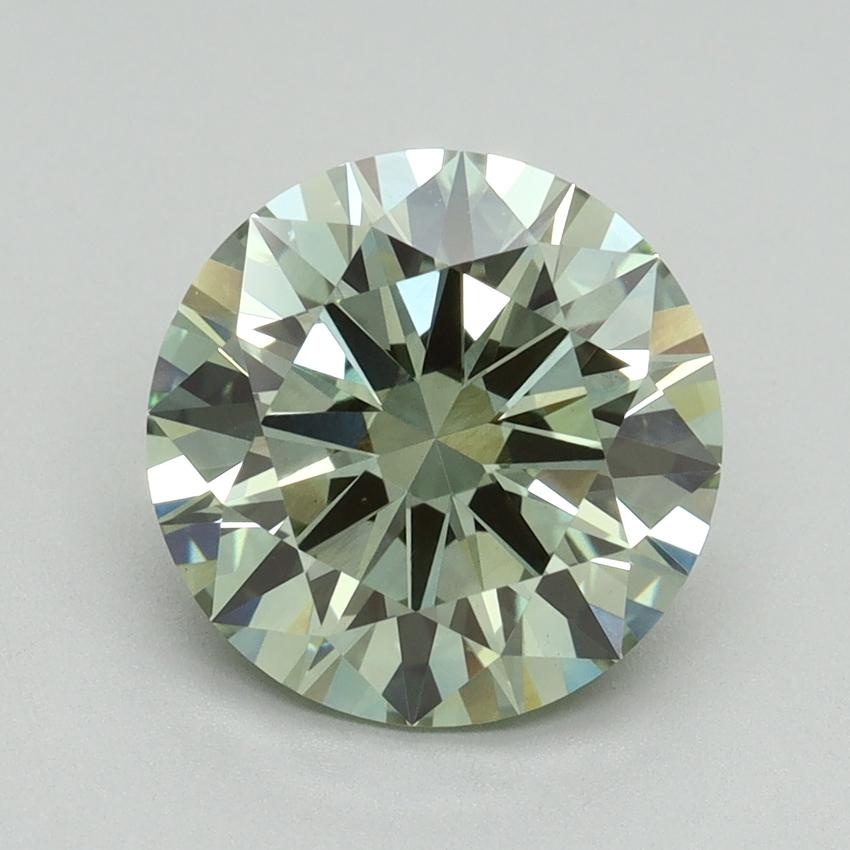 3.05 Ct. Fancy Vivid Green Round Lab Grown Diamond