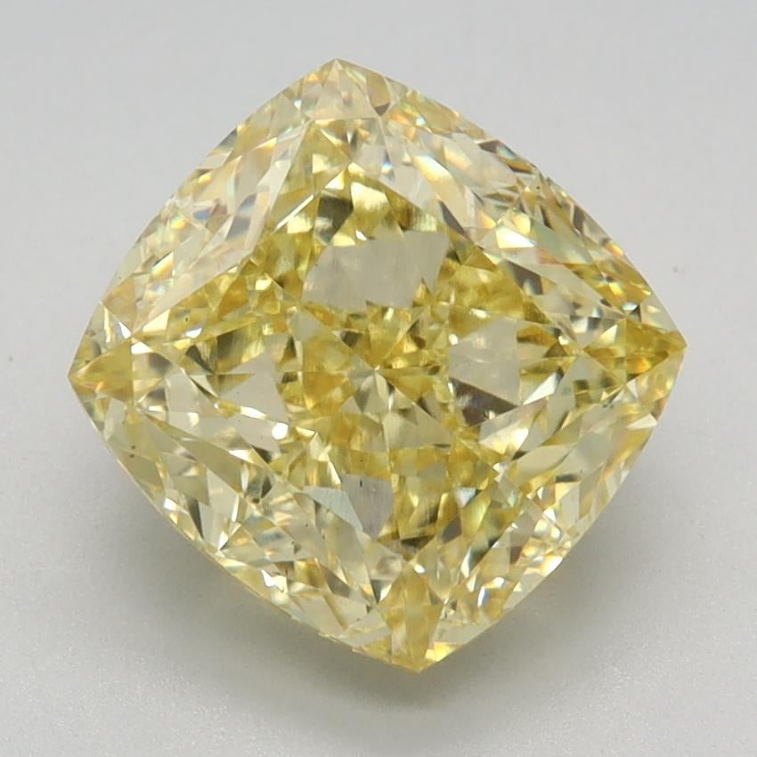 3.07 Ct. Fancy Vivid Yellow Cushion Lab Grown Diamond