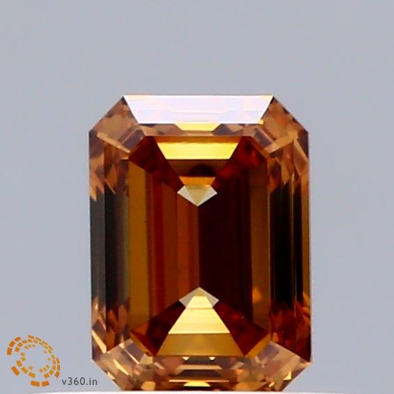 0.51 Ct. Fancy Orange Emerald Lab Grown Diamond