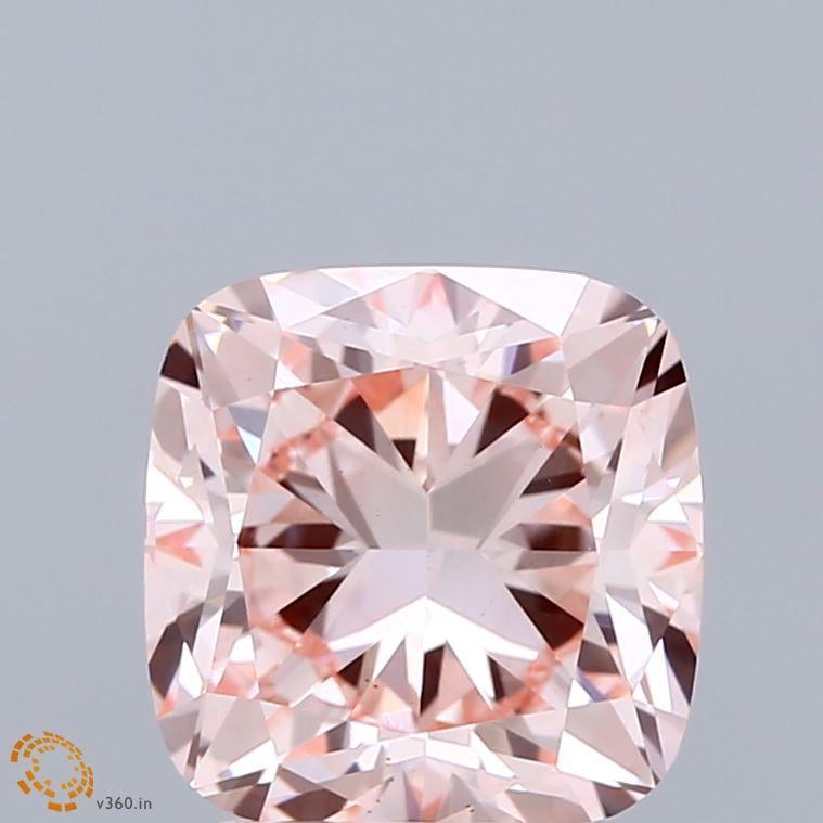 3.06 Ct. Fancy Intense Pink Cushion Lab Grown Diamond