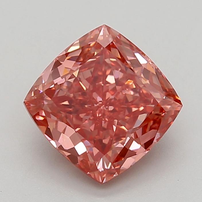 3.41 Ct. Fancy Vivid  Pink Cushion Lab Grown Diamond