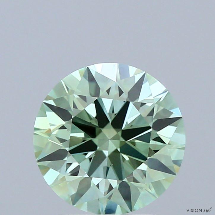 1.92 Ct. Fancy Vivid Green Round Lab Grown Diamond