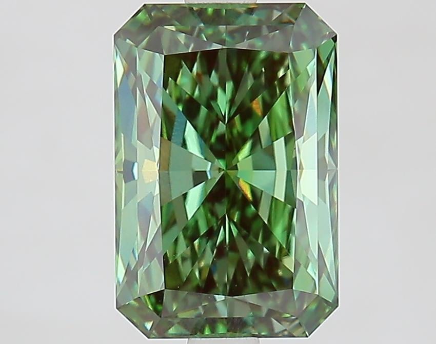 2.59 Ct. Fancy Vivid Green Radiant Lab Grown Diamond