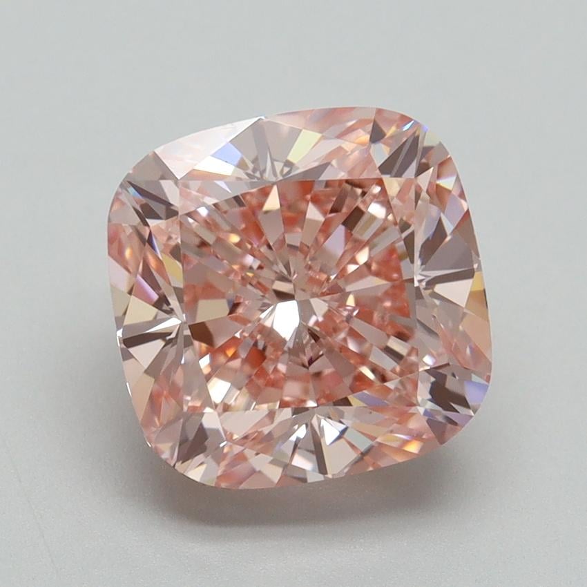 4.00 Ct. Fancy Vivid Pink Cushion Lab Grown Diamond