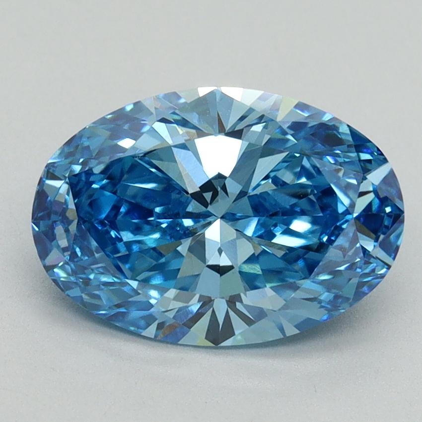 2.22 Ct. Fancy Vivid Blue Oval Lab Grown Diamond